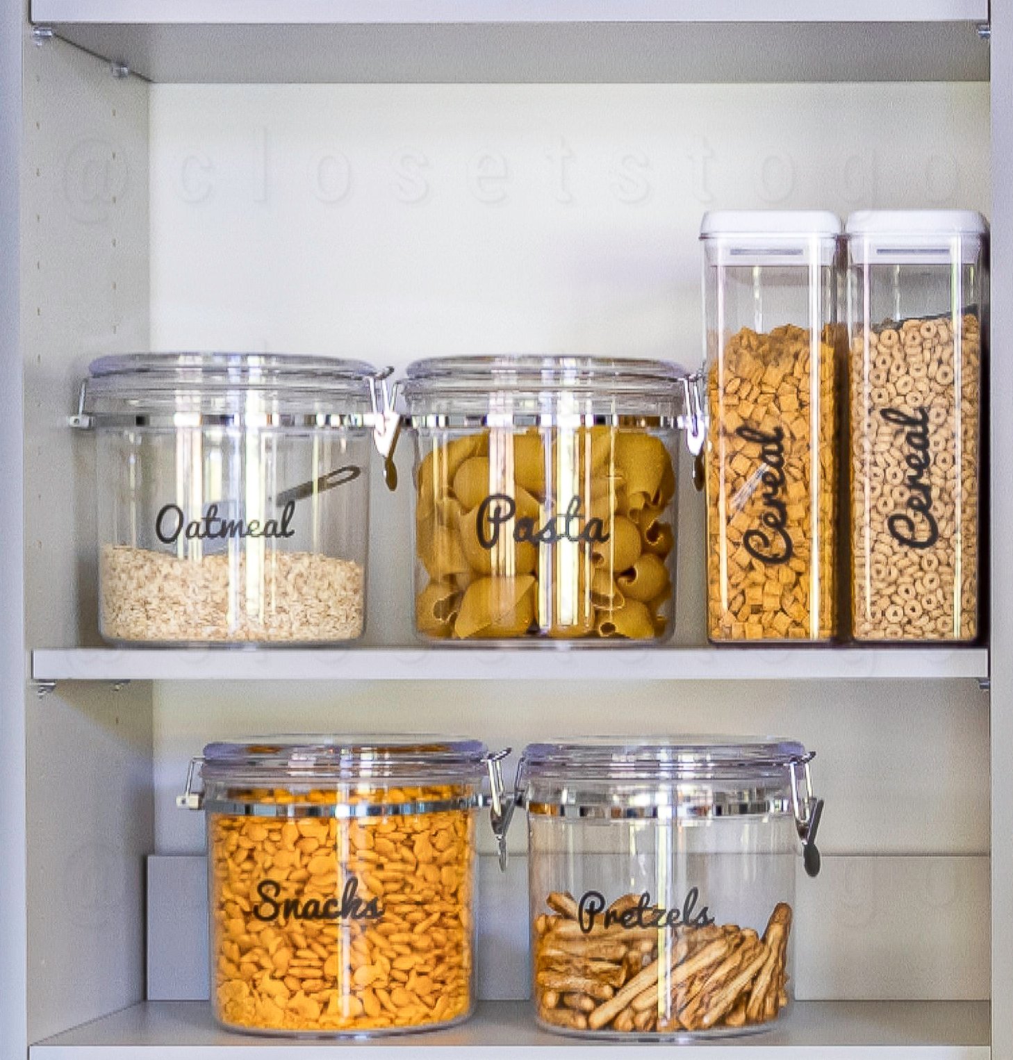 View of the pantry's shelf