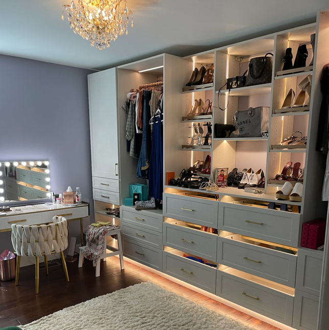 Open wall reach-in with led lighting.